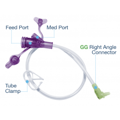 12" RA Connector w/Purple Y-Port (MiniONE FS Purple Adapter)