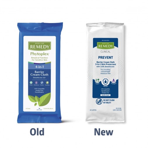 Medline Remedy Clinical Prevent Barrier Cream Cloth, Fragrance Free, 8/pack