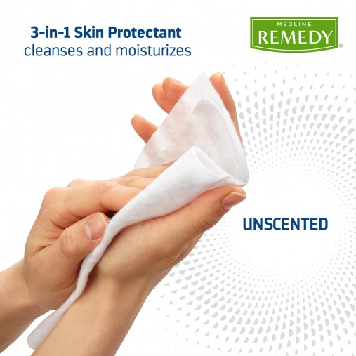 Medline Remedy Clinical Prevent Barrier Cream Cloth, Fragrance Free, 8/pack