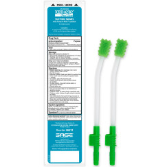 Sage Toothette Single Use Suction Swab System with Perox-A-Mint Oral Rinse