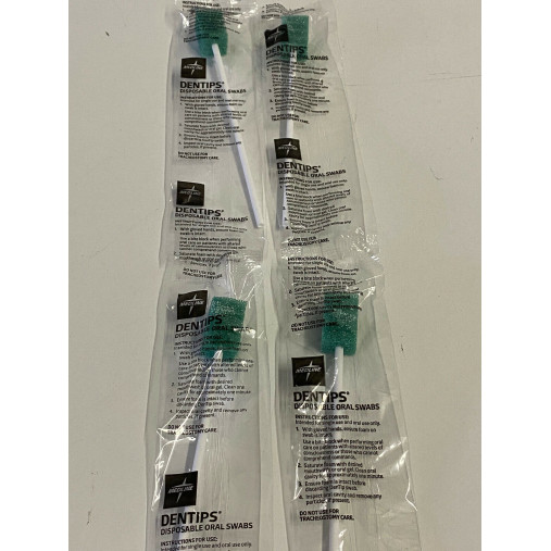 Medline Dentips Treated Oral Swabs with Dentifrice