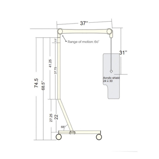 Infab Revolution Mobile Hanging Acrylic Shield – REV-MHAS