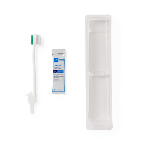 DuoCare Oral Care Single-Use Trays with Suction Toothbrush